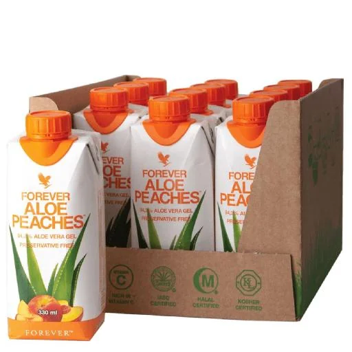 FOREVER ALOE PEACHES 330ML 12 PACK